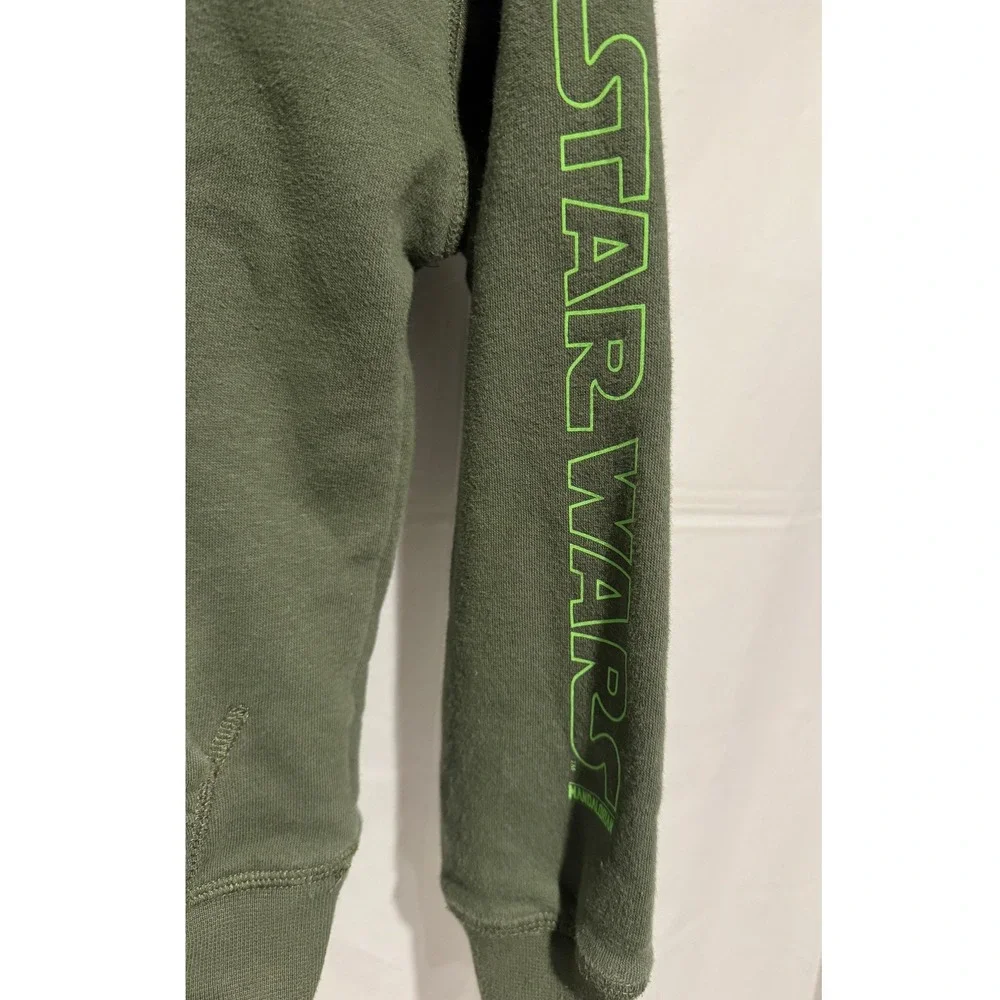 Gap Kids Star Wars Mandalorian Grogu Baby Yoda Hoodie Olive Green GAP Logo Hood